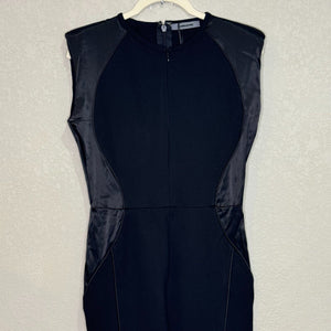 Manier De Voir NEW Black Satin Contour Flared Jumpsuit Size 8