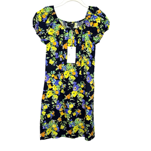 Caroline Constas Calla Mini Dress Size Small NEW Purple Yellow Noir Pryel Floral