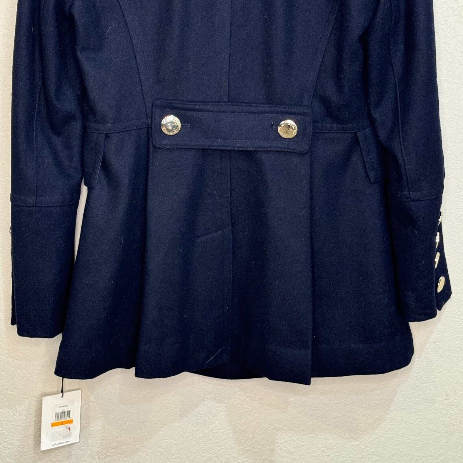 Calvin Klein Women's Navy Blue Double Breasted Peacoat Size Small New