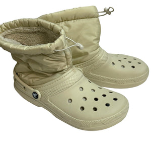 Crocs Classic Lined Neo Puff Boot Ivory Unisex Size 8M/10W