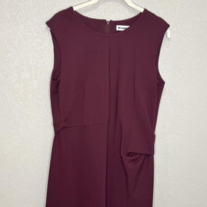 Jil Sander Dress Womens Medium Burgundy Sleeveless Midi Made Italy Modal Blend