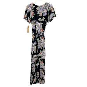 Reformation Maxi Wrap Dress Size XS NEW Harwood Black Floral $258