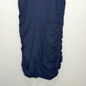 Athleta Dress Size Large Blue Apres Ruched Side Modal Cotton Casual Relaxed Fit