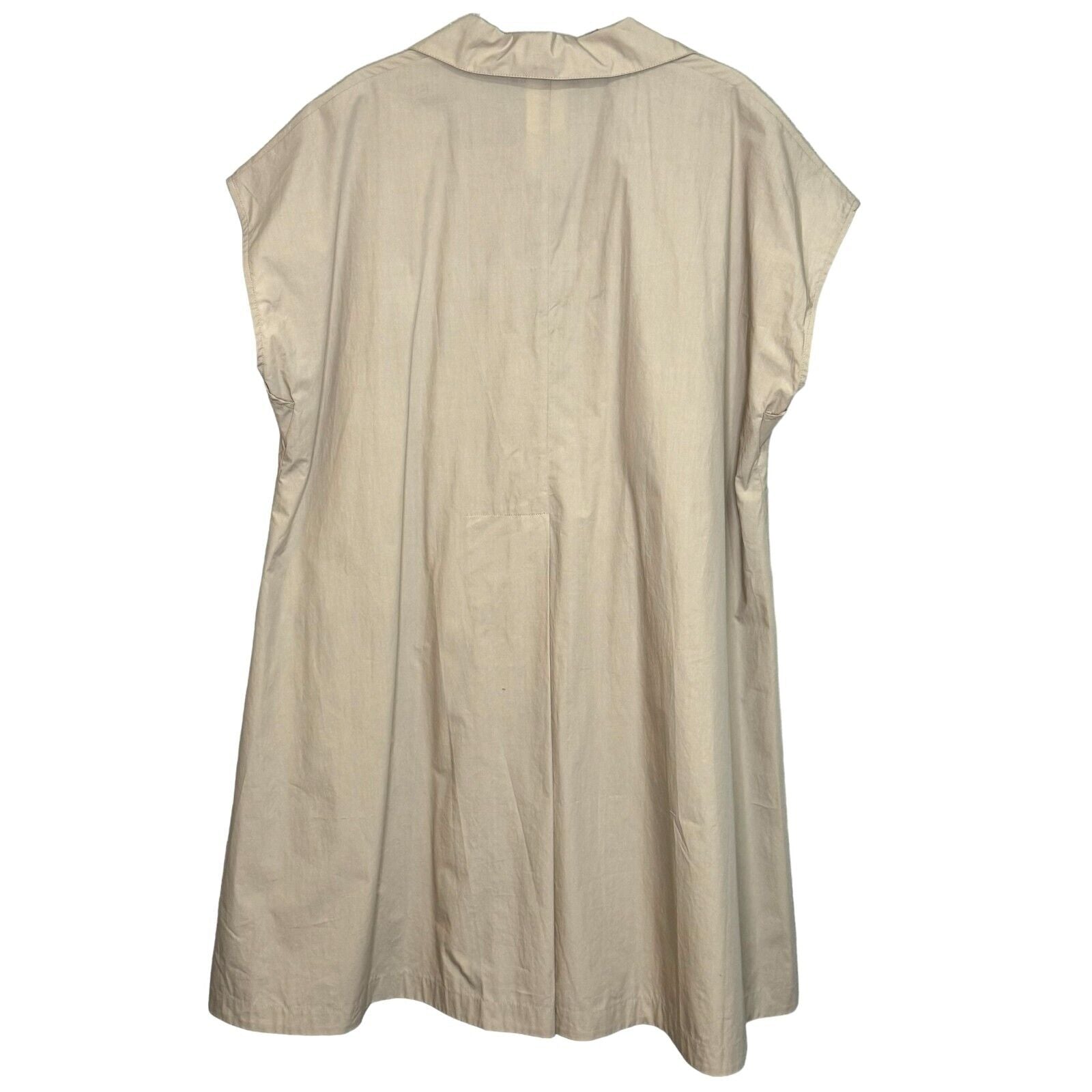 Weekend Max Mara Beige Benny Poplin Cotton Pleated Mini Dress Size 10 $197