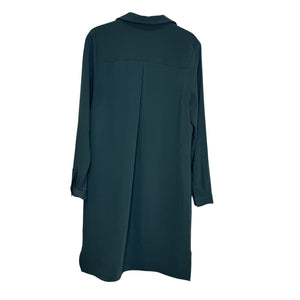 Johnston & Murphy Dress Womens Small Green Long Sleeve Lace Up Tunic Pockets