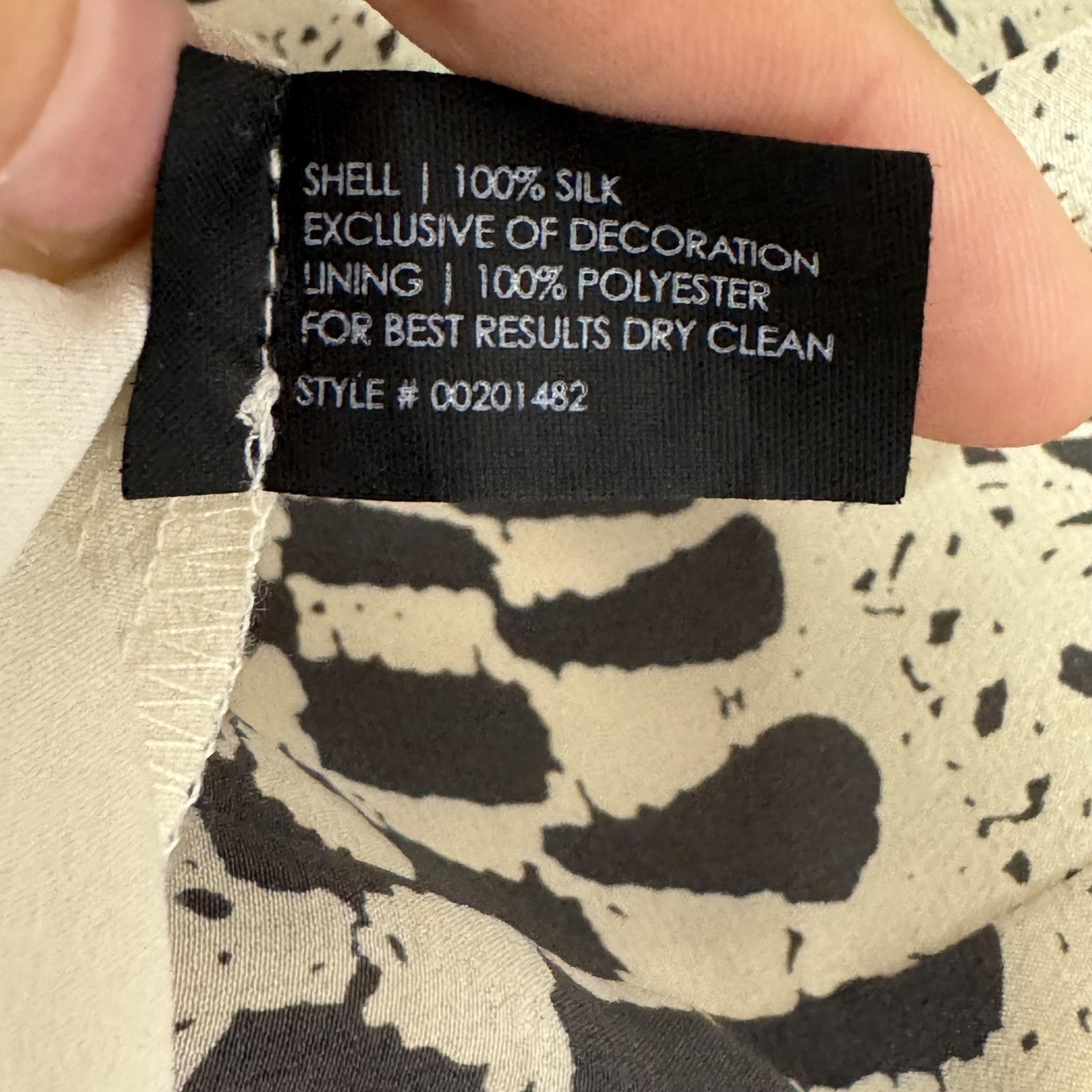 Club Monaco Dress Small Black White Silk Crochet Neckline Patterned Y2K