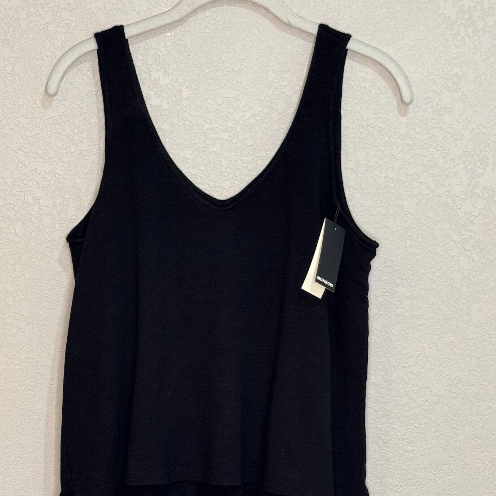 Monrow NEW Black Super Soft Tank Romper Size Small $138