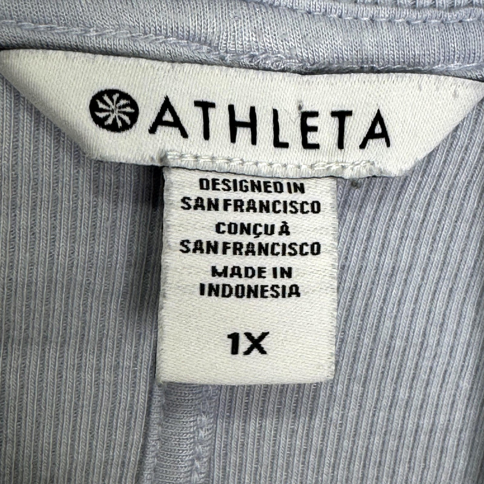 Athleta Cardigan Sweater Womens 1X Light Blue Open Front Draped Rib Knit Tencel