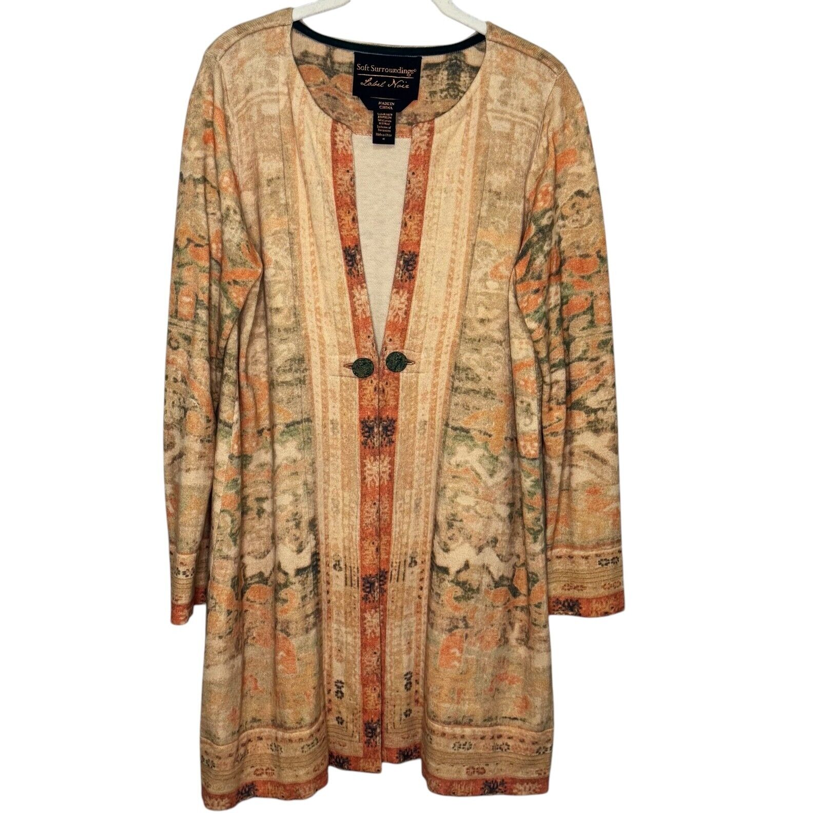 Soft Surroundings Oushak Long Cardigan Size Large Tapestry Artsy