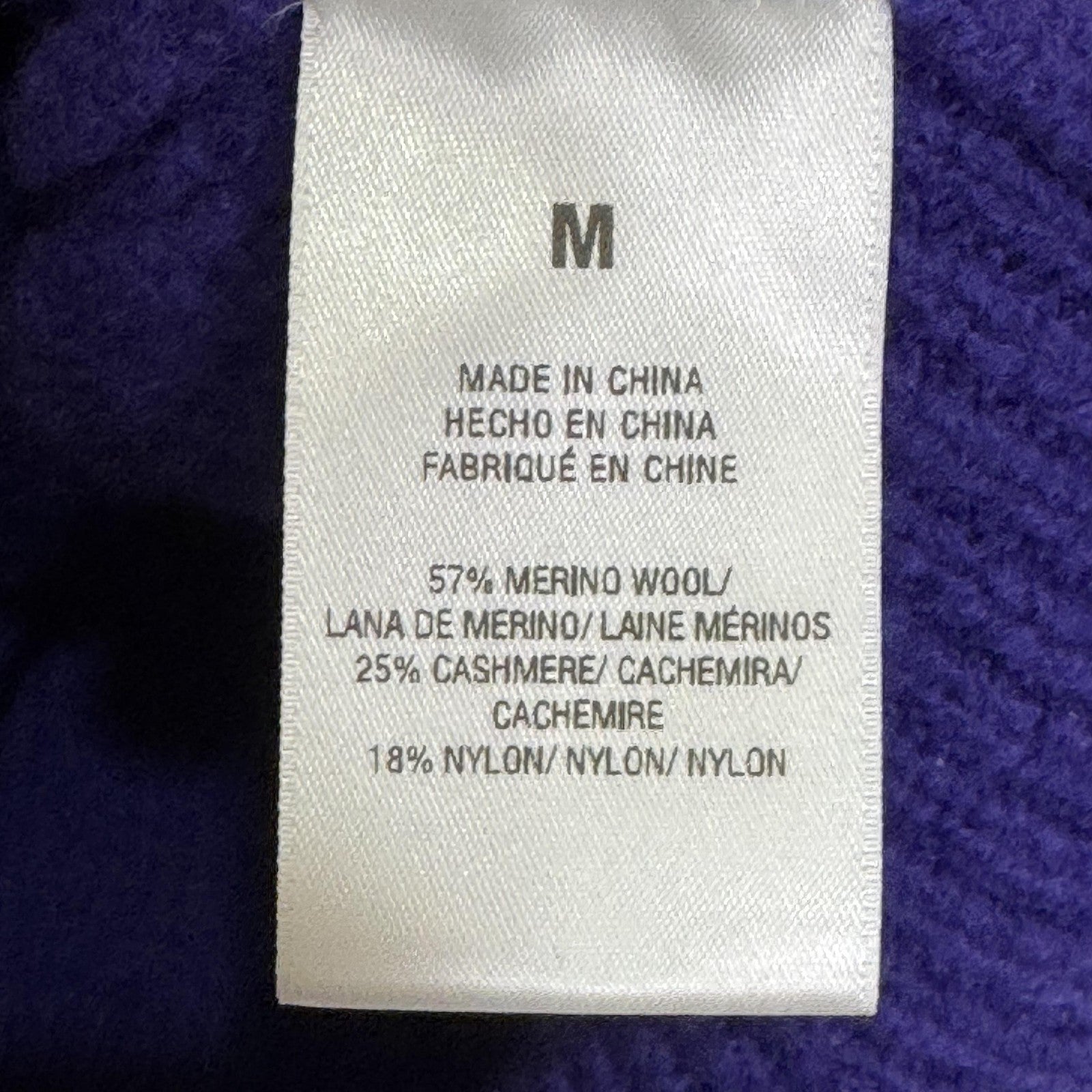 Favorite Daughter Sweater Womens Medium Purple Cable Merino Cashmere Crewneck