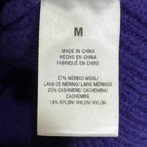 Favorite Daughter Sweater Womens Medium Purple Cable Merino Cashmere Crewneck
