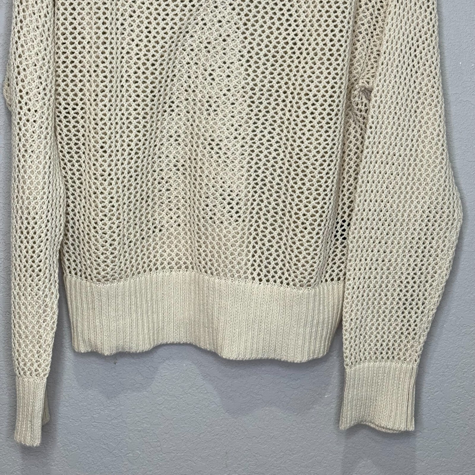 Sanctuary Open Knit Sweater Size Small Sandshell Cream NEW $89