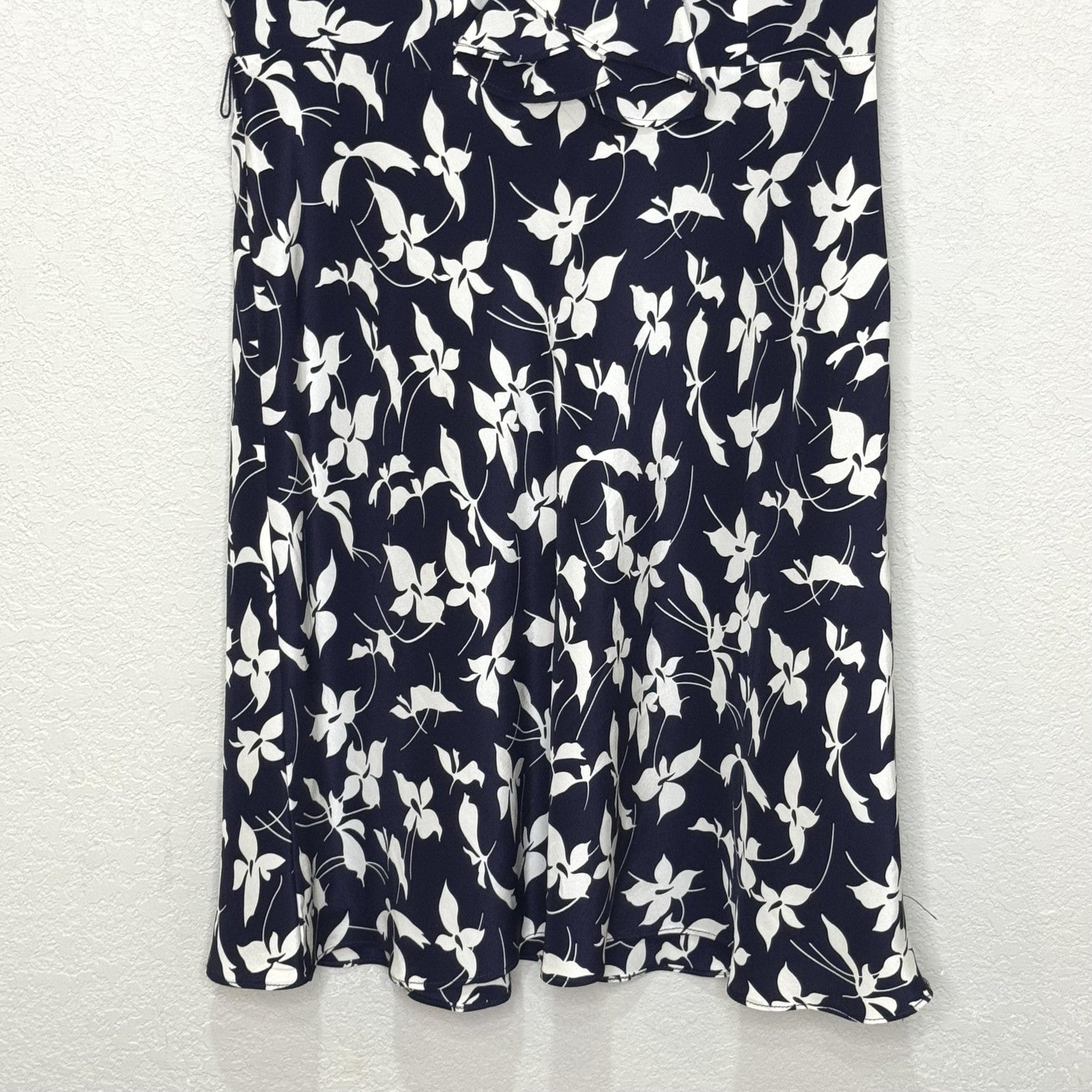 Lauren Ralph Lauren Dress Womens 6 Floral Silk Short Sleeve Ruffle Midi
