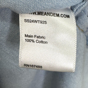 ME+EM Shirt Womens UK 10 US 6 Blue Ruffle Button Cotton Top Blouse SS24WT925