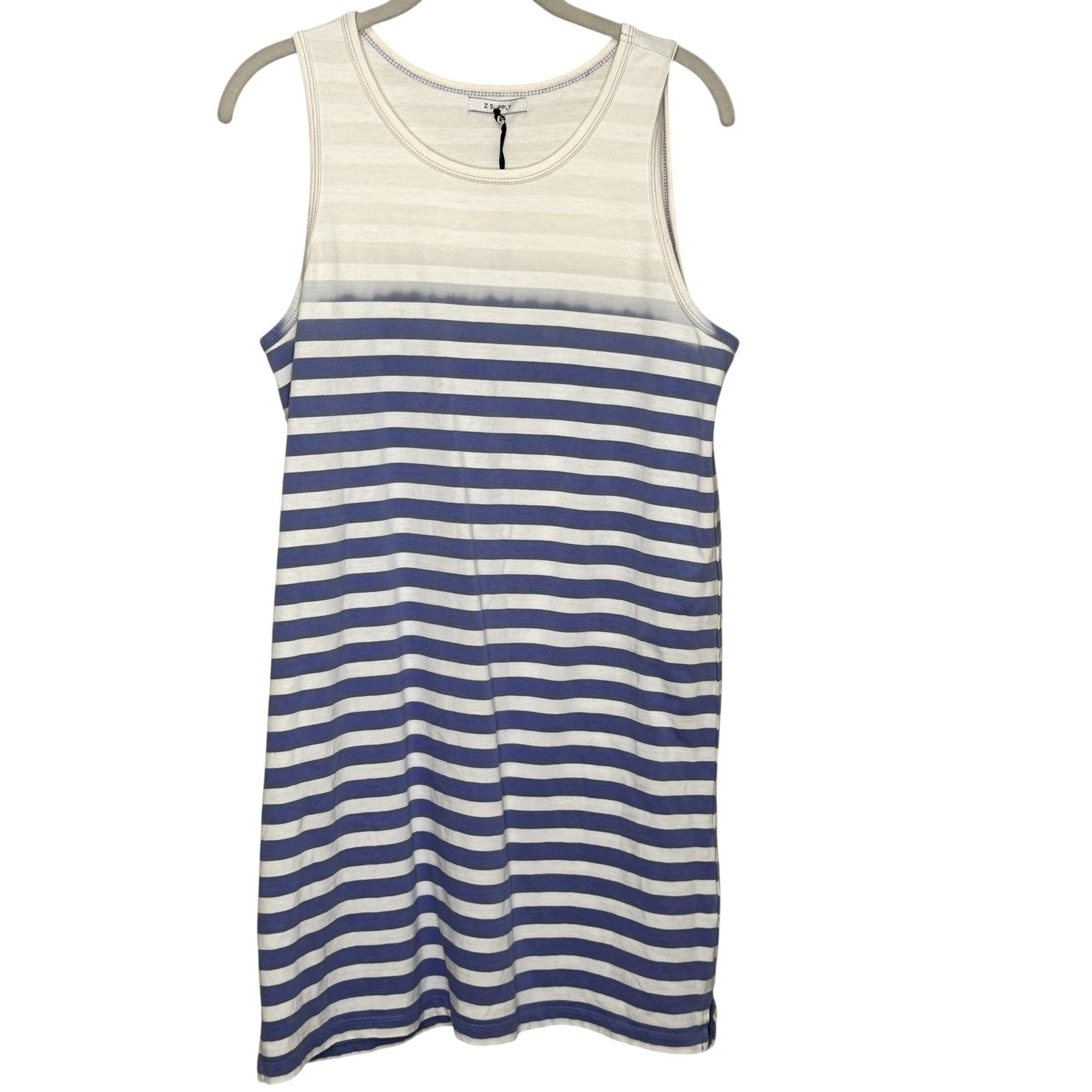 Z Supply Aya Sun Stripe Dress Medium Blue White Sleeveless Tank Casual Summer