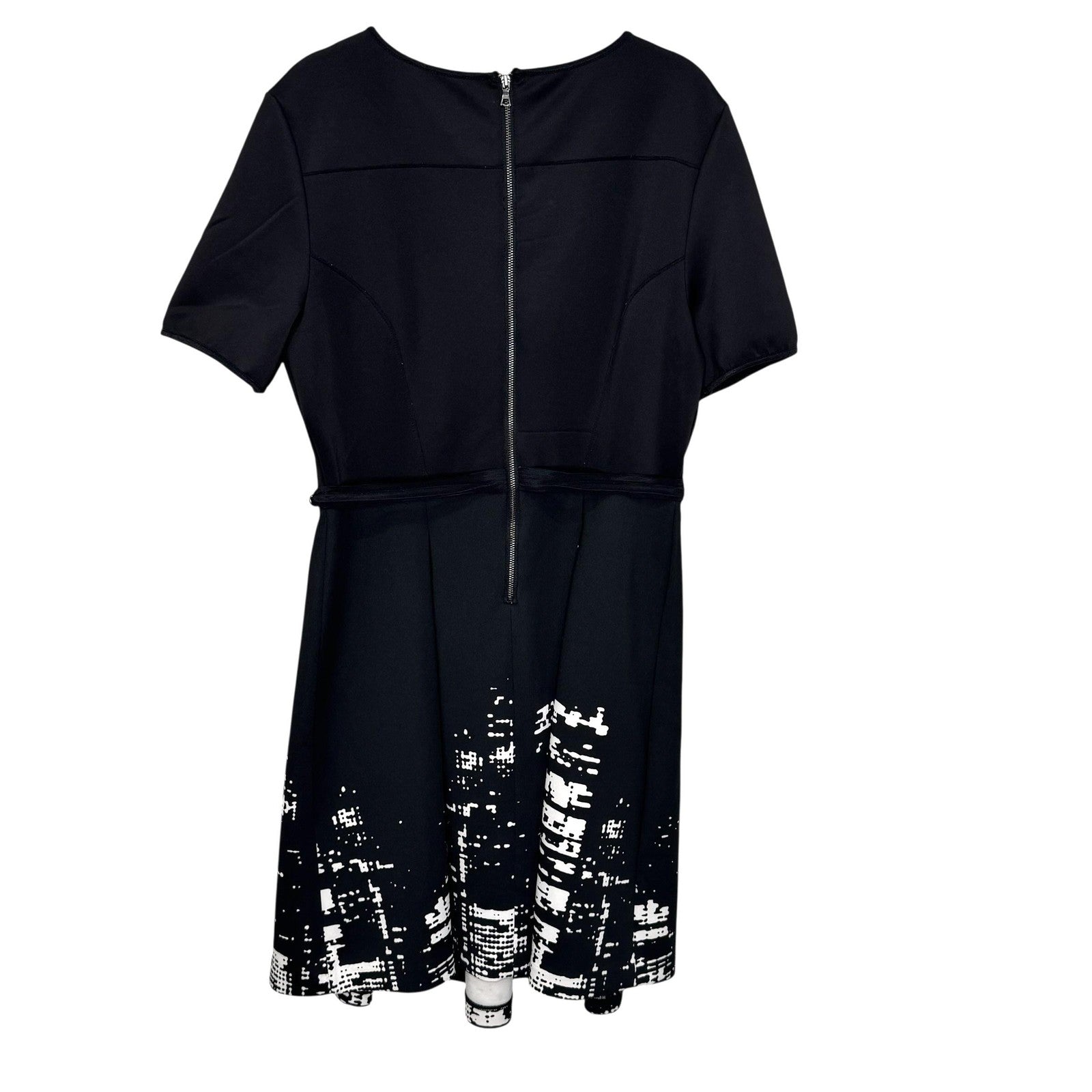 Elie Tahari DesigNation Dress Womens 12 City Print Short Sleeve Night Combo