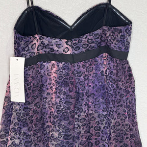 Adam Lippes NEW Purple Animal Print Tiered Midi 100% Silk Dress Size 10 $475