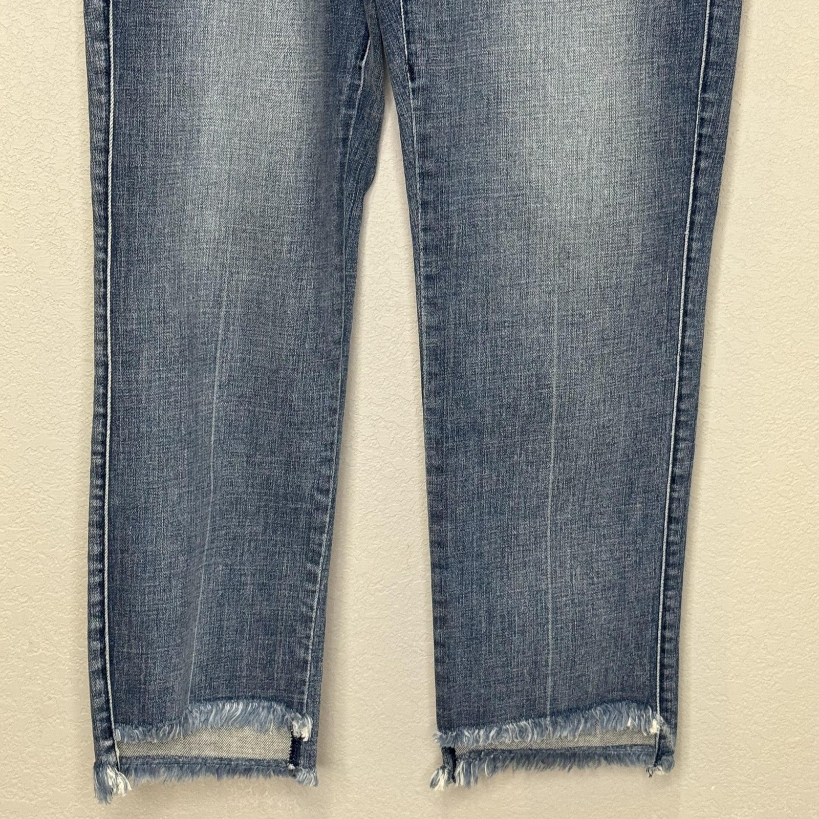 James Jeans Jeans Womens 29 Blue Hi-Lo Straight High Rise Stepped Hem Made USA