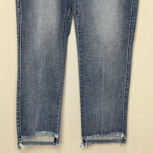 James Jeans Jeans Womens 29 Blue Hi-Lo Straight High Rise Stepped Hem Made USA