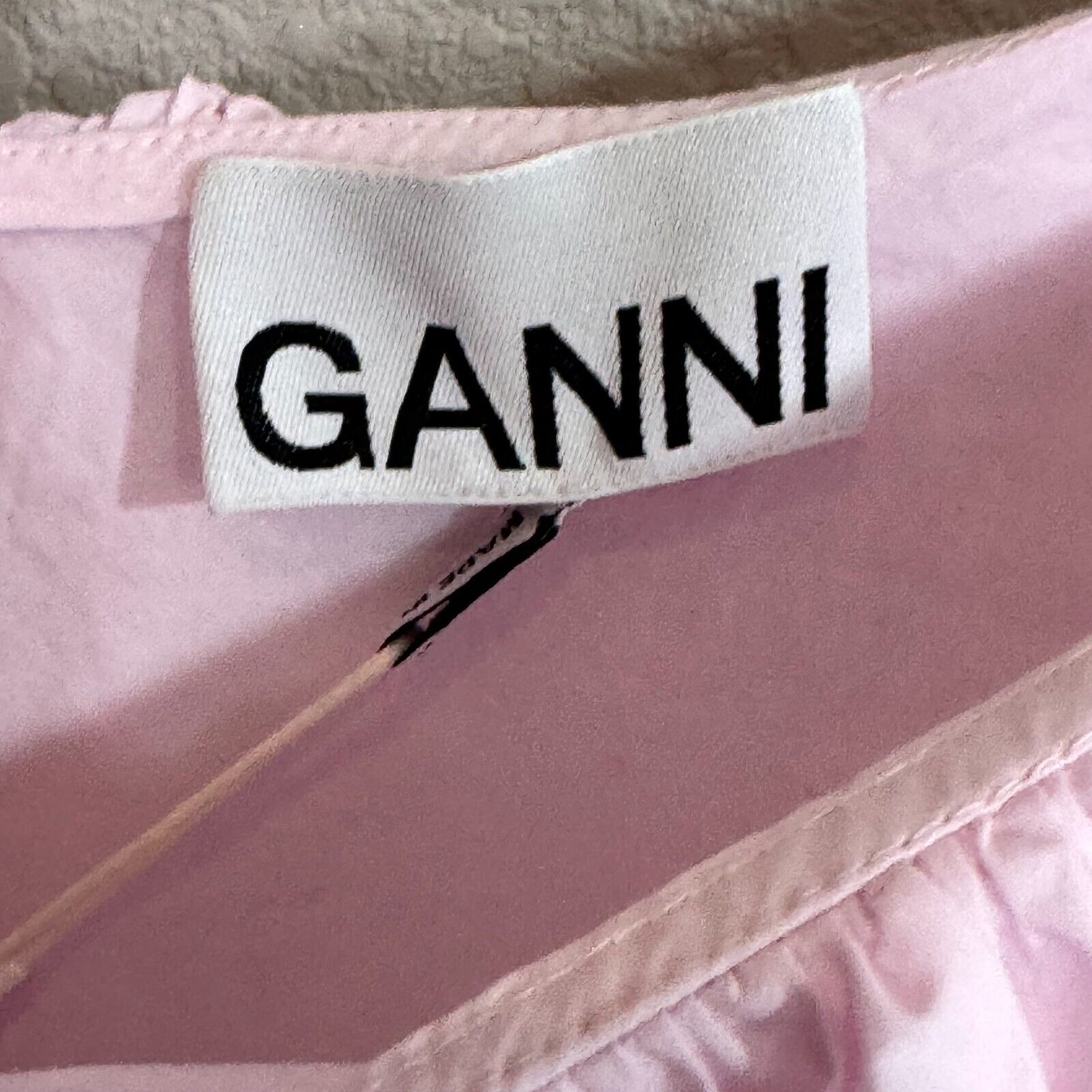 GANNI Pink Tiered Mini Dress US Approx Size Small (34) $295 Organic Cotton