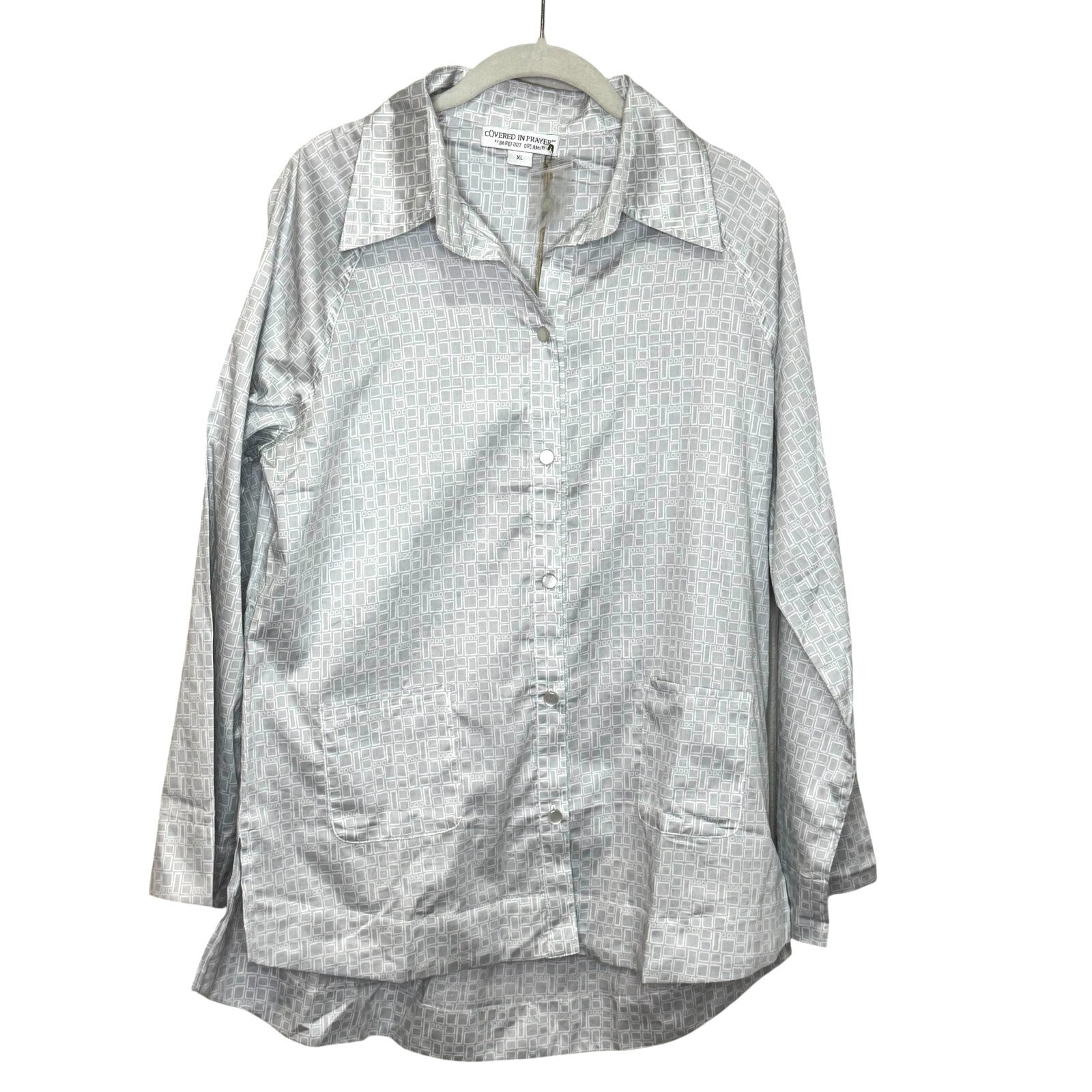 Barefoot Dreams Nightshirt Size XL Covered In Prayer Geometric Print Cotton