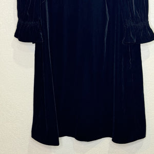 & Other Stories Dress Size 8 Black Velvet NEW Crystal Flower Buttons $119