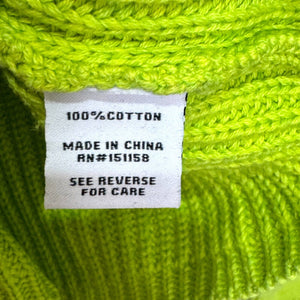 525 Jane Sweater Size Small Citron Bright Lime Green 100% Cotton Rib Crewneck