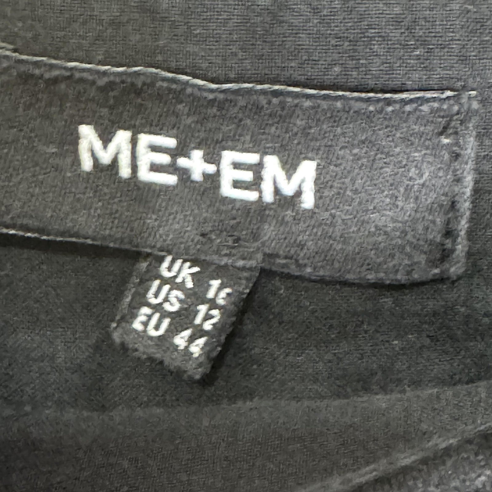ME+EM Pants Womens 12 Black Side Zip High Rise Straight Pintuck Crease AW22T300