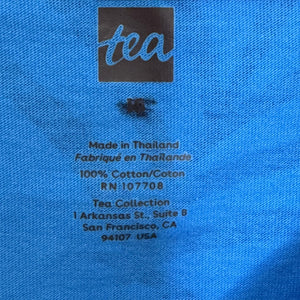 Tea Collection Dress Womens Medium Blue Pottery Floral High Low Mommy & Me