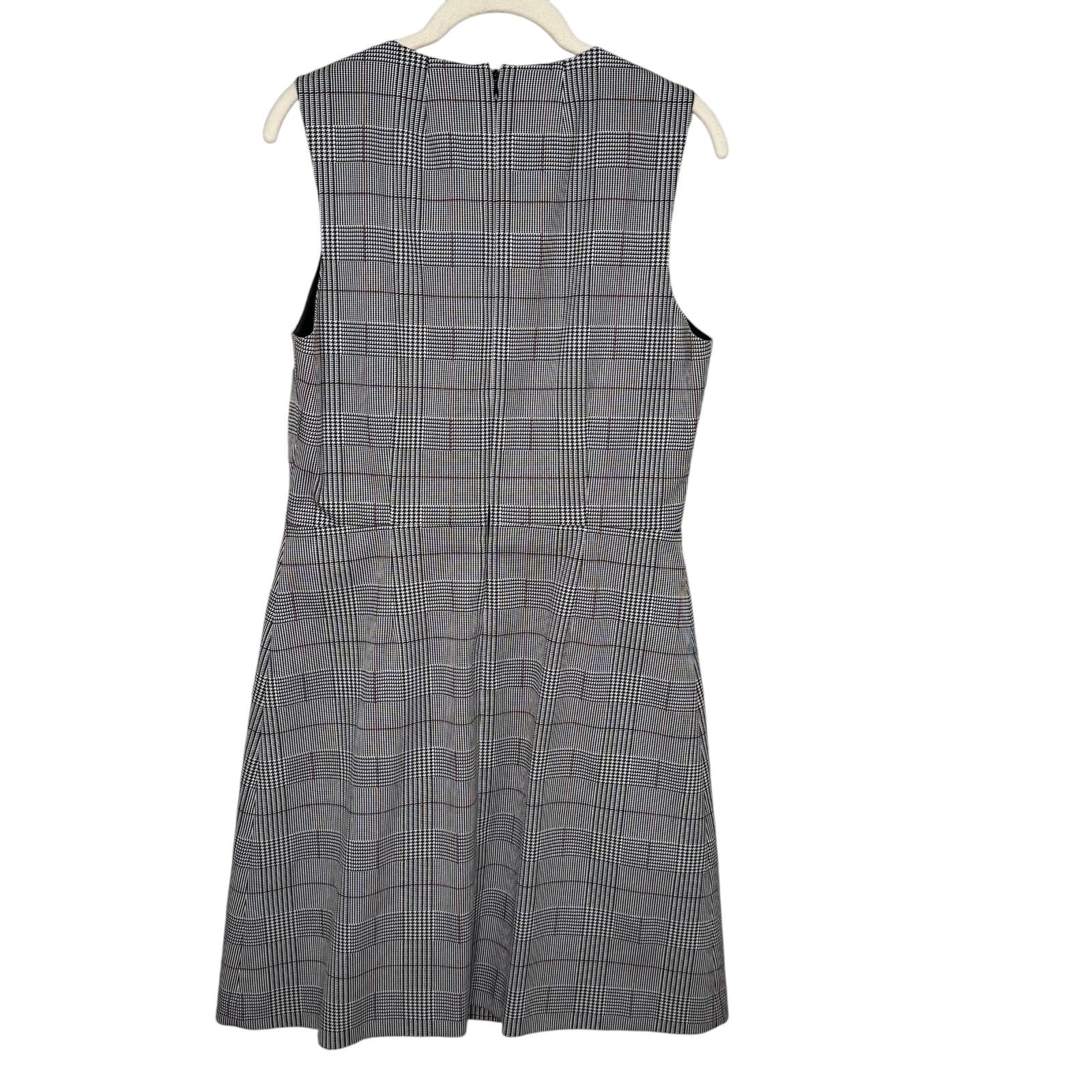 Theory Raneid Brant Check Plaid Dress Size 10 Sleeveless Jumper Gray Career
