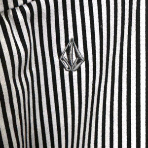 Volcom Frochickie Dress Womens Small Black White Stripe Strapless Zip Cotton