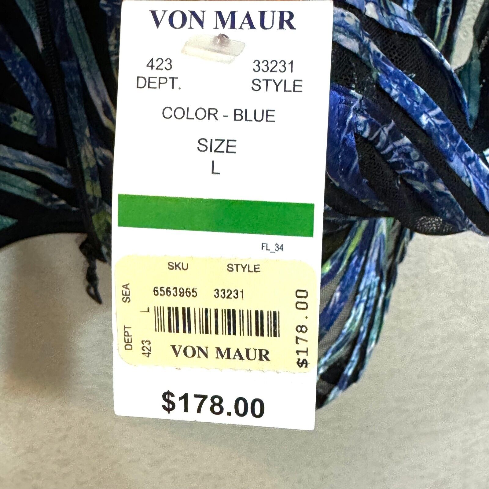 Damee NEW Two Piece Blue Printed Full Zip Jacket And Tank Top Size Large $178