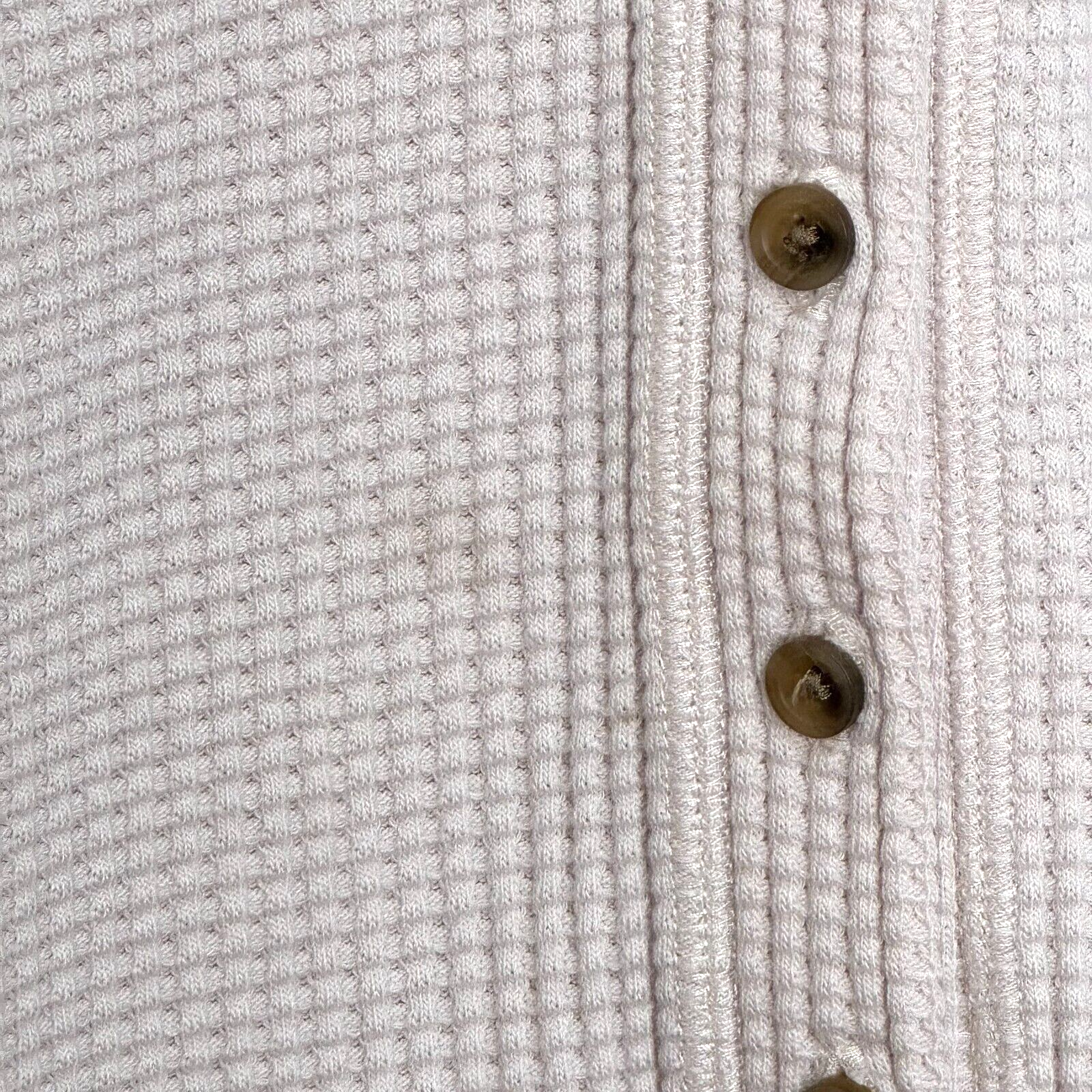 Faherty Eira Waffle Top Size Large in Oat Color