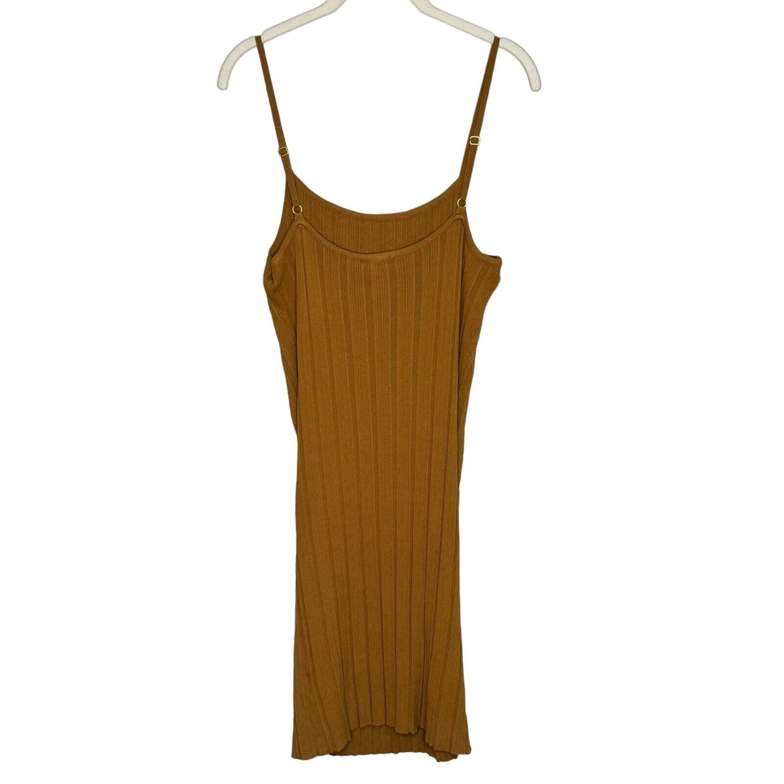 House of Harlow Brown Ribbed Mini Bodycon Dress Size Large NEW