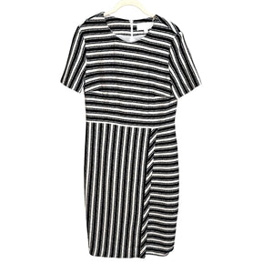 HUGO BOSS NEW Haripela Stripe Ribbed Knit Stretch Sheath Dress Size 6 $545