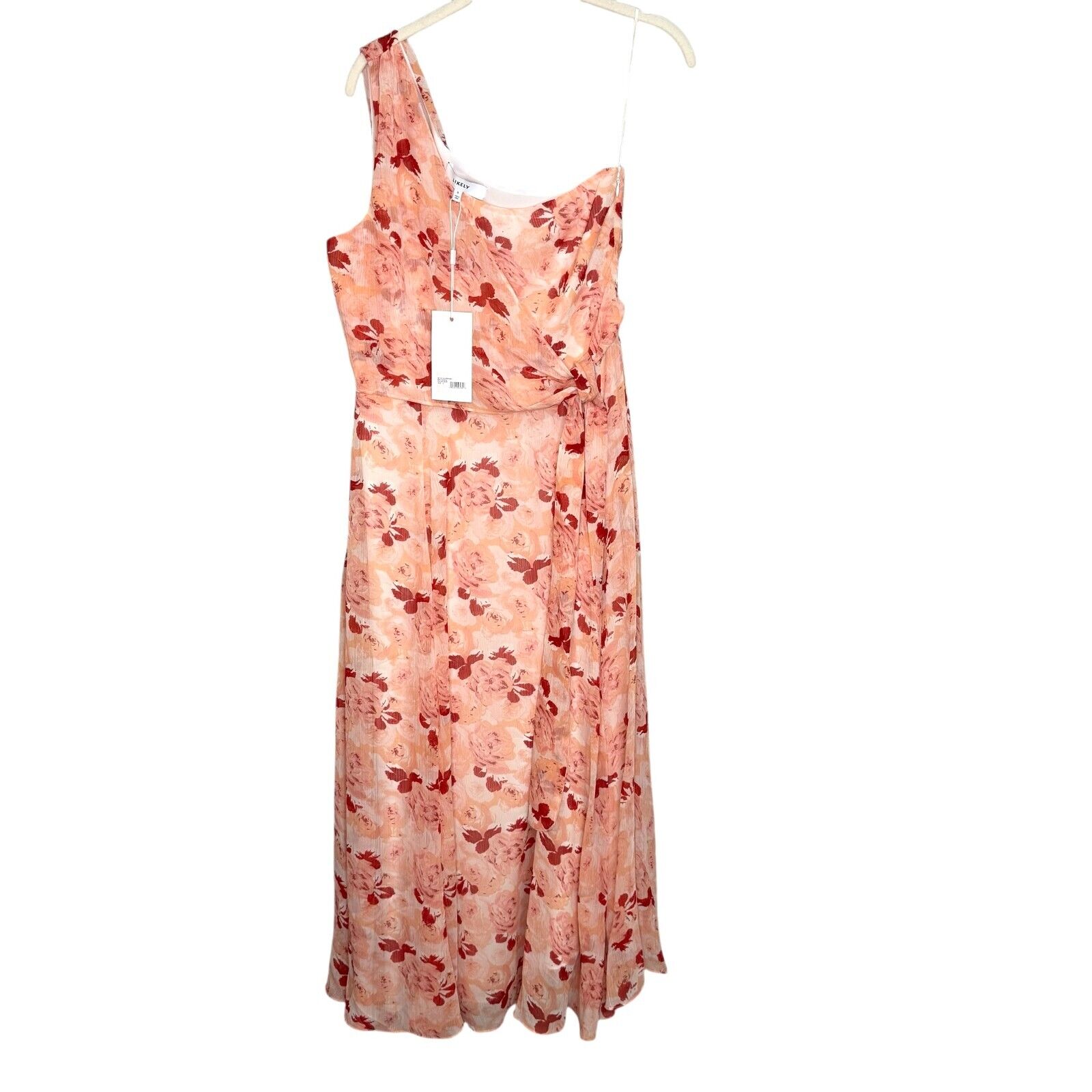 LIKELY Dress Size 8 Benji Pink Floral One Shoulder NEW $278