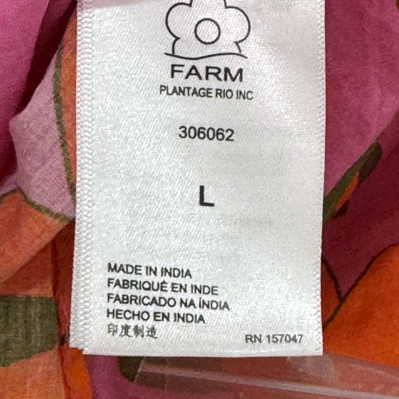 Farm Rio Dress Womens Large Pink Orange Floral Cutout Halter Mini Summer Beaded