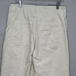 Avec Les Filles Pants Womens 12 Cream High Rise Cropped Wide Leg Utility Stretch