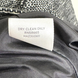 Halogen Jacket Womens 6P Petite Black White Tweed Lined Cropped 3/4 Sleeve Piped