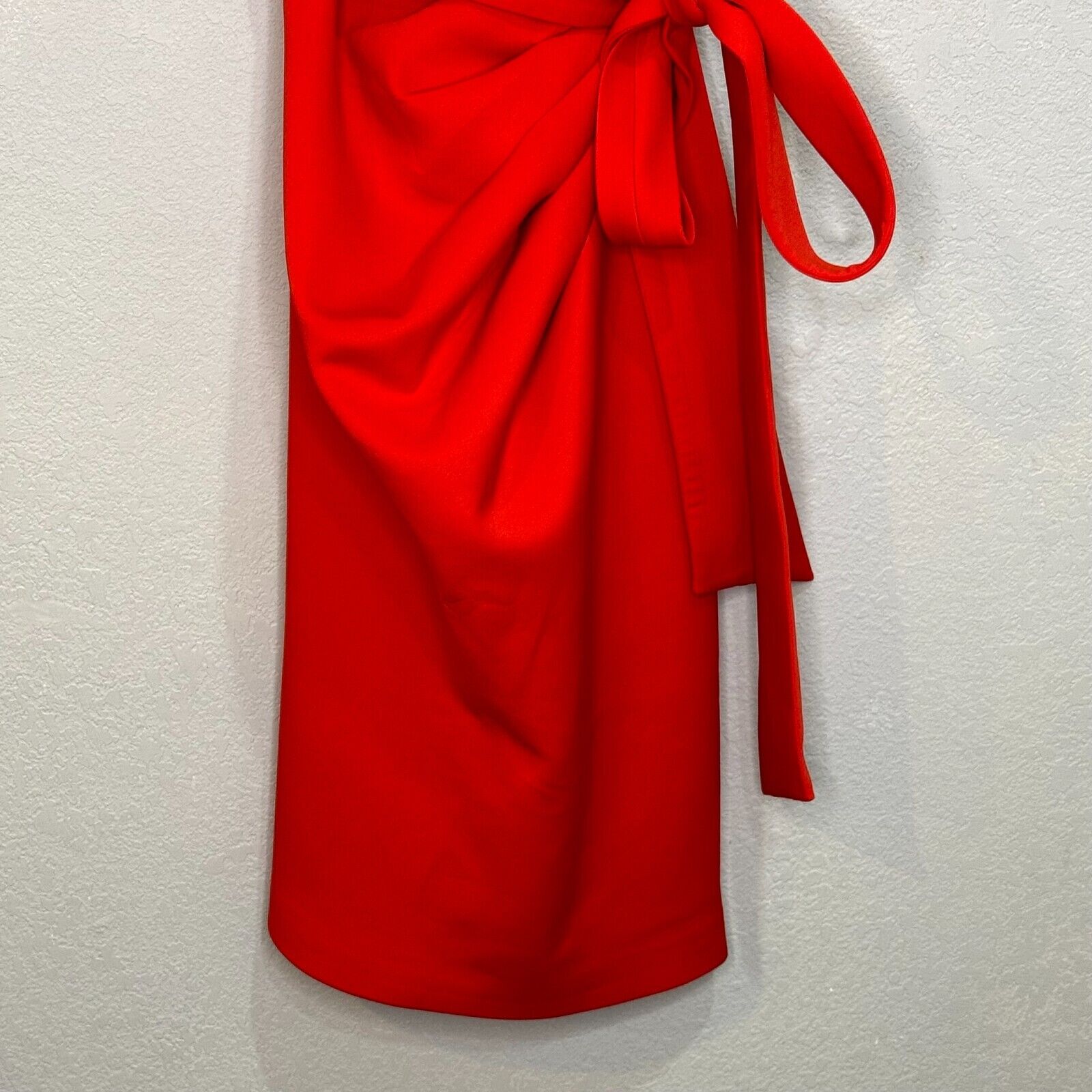 Jovani NEW Tomato Red Scuba One-Shoulder Sleeveless Sheath Dress Size 6 $550