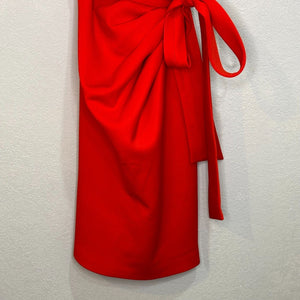 Jovani NEW Tomato Red Scuba One-Shoulder Sleeveless Sheath Dress Size 6 $550