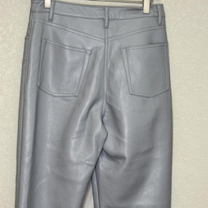 Wilfred Pants 4 Faux Leather High Rise Straight Leg Vegan Leather Marble Grey