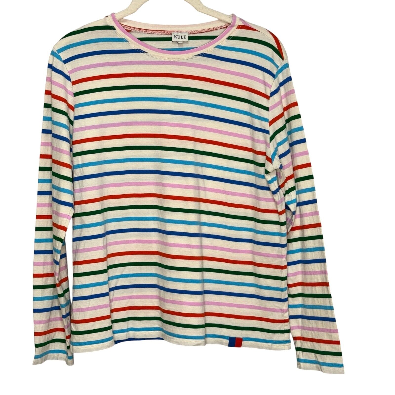 KULE The Modern Tee Size Small Rainbow Stripe Cotton