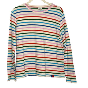 KULE The Modern Tee Size Small Rainbow Stripe Cotton