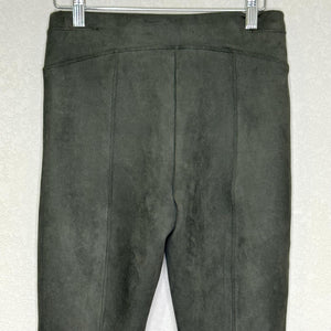 Spanx Pants Womens Small Green Faux Suede Pull On Stretch Slim Leg High Rise