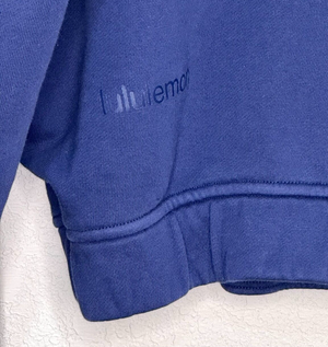 Lululemon Relaxed Cropped Hoodie Sweatshirt Size 4 Blue Night Sea