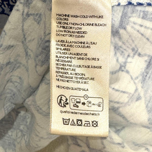 Maeve Sonal Nathwani Shirt Womens XS White Blue Floral Print Long Sleeve Cotton