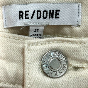 Re/Done Jeans Cream Ivory Size 27 NEW 90s High Rise Ankle Crop $225