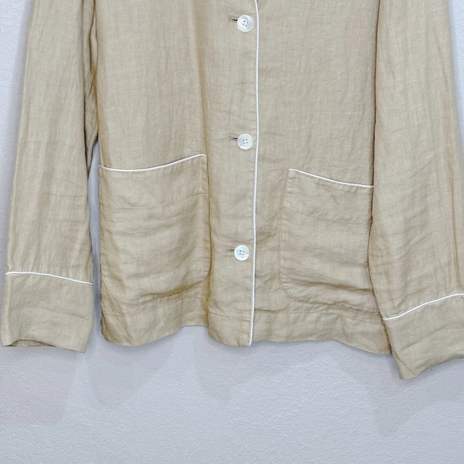 Alex Mill Polly Shirt in Vintage Khaki Linen Size Large