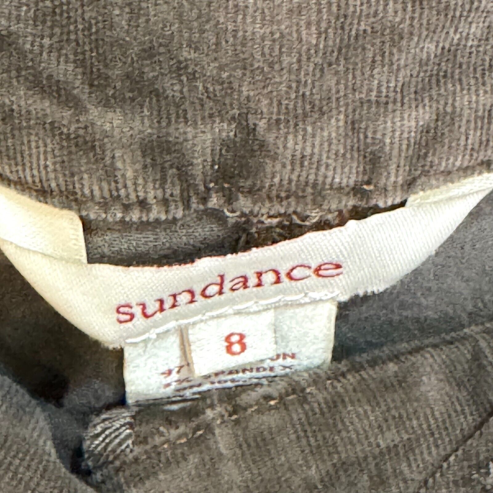 Sundance Brown Fine Corduroy Bootcut Pants Size 8